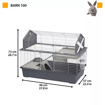 Narvelis Ferplast Barn 100 triušiams ir jūrų kiaulytėms, metalas/plastikas, 960×570×730 mm, taupe/balta