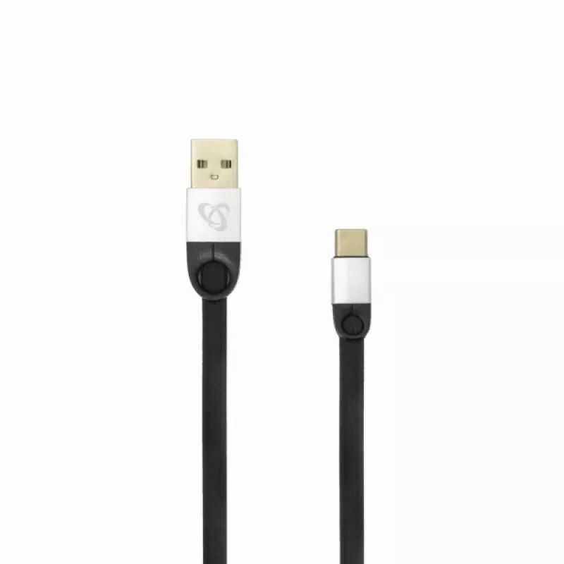 Sbox USB 2.0 – Type-C laidas, 2.4A, juodas/sidabrinis, 1.5 m