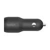 Automobilinis USB-A įkroviklis su dviem prievadais 12W x2 Juodas
