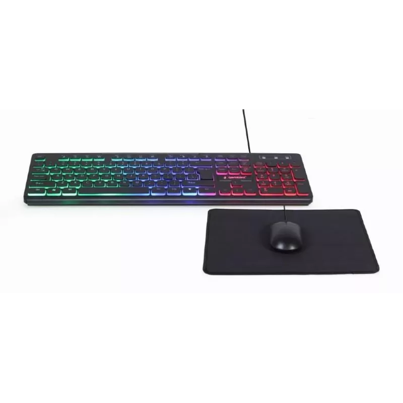 Gembird KBS-UML-01 pilno dydžio laidinė klaviatūra su pele – USB, QWERTY JAV, 104 klavišai, juoda
