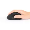 Manhattan ergonominė belaidė pelė dešinei rankai, reguliuojama 800/1200/1600 DPI, 2,4 GHz (iki 10 m), šeši mygtukai su slinkimo ratuku, kombinuotas USB-A ir USB-C imtuvas, juoda, AA baterija (įtraukta), trejų metų garantija