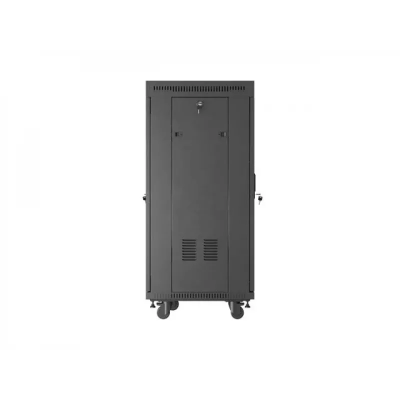 Laisvai pastatomas serverio spintos korpusas LANBERG FF01-6624-12BL 24U 19 colių 600×600 mm, IP20, 1200 kg, juodos spalvos