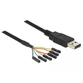 USB laidas DeLOCK 1,8 m USB 2.0-A/TTL 6 kontaktų juodas