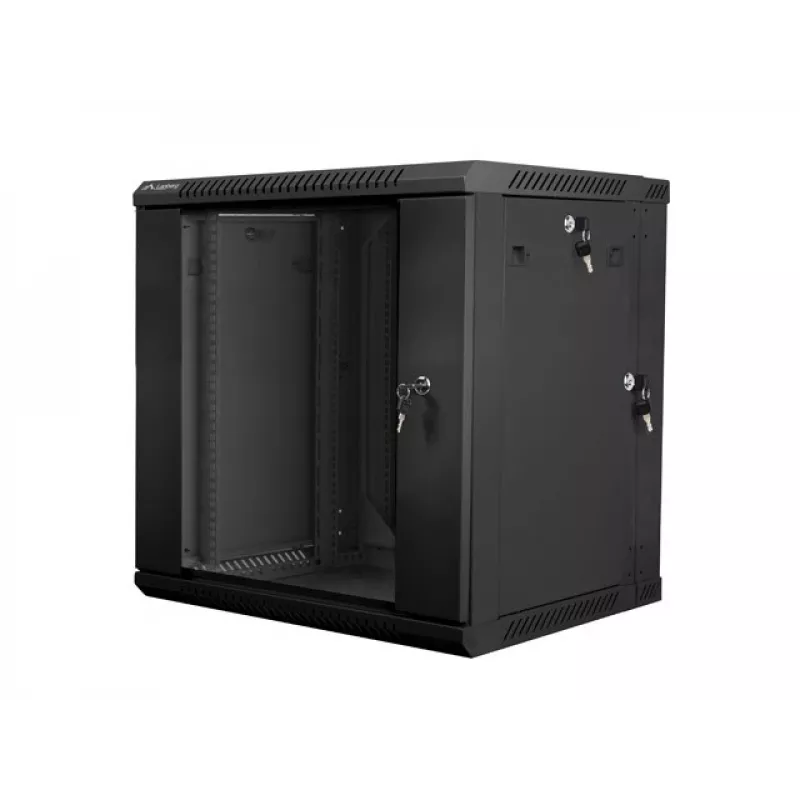 Sieninis 19 colių 12U LANBERG 600x600 mm juodas spintos stovas