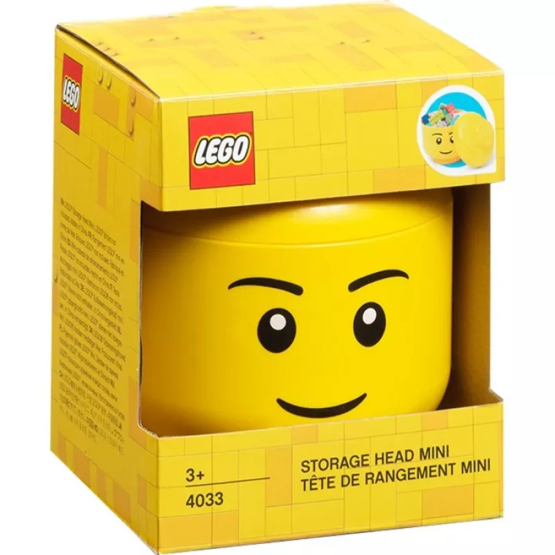 Room Copenhagen LEGO Storage Head „Boy“ mini – dėžutė smulkioms kaladėlėms ir žaislams