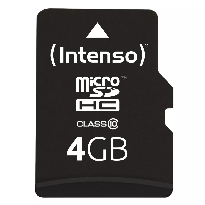 INTENSO atminties kortelė MICRO SDHC 4GB C10 su adapteriu 3413450