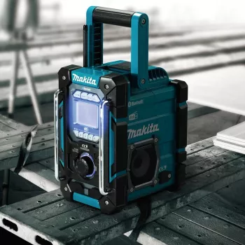 Nešiojamas radijas Makita DMR301 – DAB/DAB+/FM/AM, USB-A, 18 V Li-Ion, atsparus vandens purslams