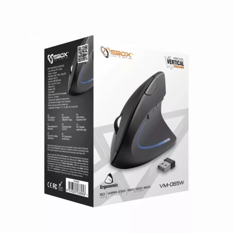 Sbox VM-065W vertikali pelė