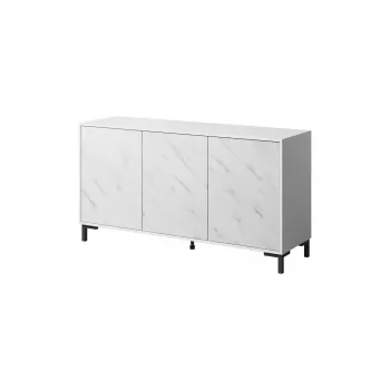 MARMO 3D komoda 150x45x80.5 cm baltas matinis/marble baltas