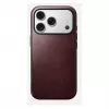 Mobiliojo telefono dėklas Nomad Modern Leather Case, skirtas iPhone 17 Pro, oda + TPU + PC, tinka 16 cm (6,3 colio) ekranui, Bordo spalva