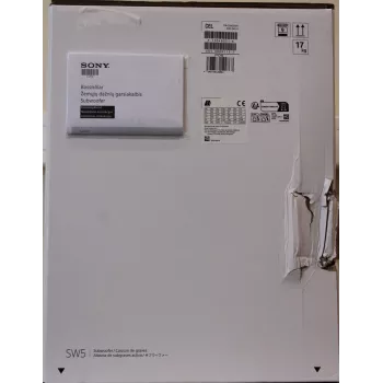 Belaidis žemų dažnių garsiakalbis Sony SA-SW5 300 W, 2 Ω, nešiojamas, juodas – HT-A9 / A7000 sistemoms (pažeista pakuotė)
