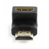 HDMI adapteris GEMBIRD A-HDMI90-FML, HDMI į HDMI, 90° stačiu kampu, juodas