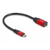 USB adapteris DeLOCK 60172 USB Type-C (vyriškas) į USB Type-A (moteriškas) 10 Gbps 15 cm raudonas metalinis