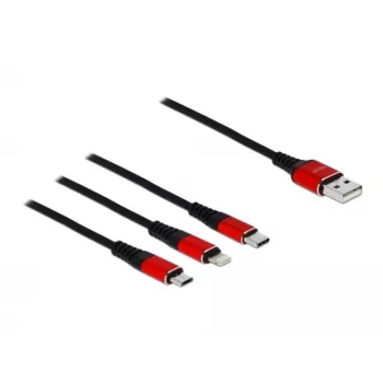 Delock 3 viename USB įkrovimo laidas 30 cm