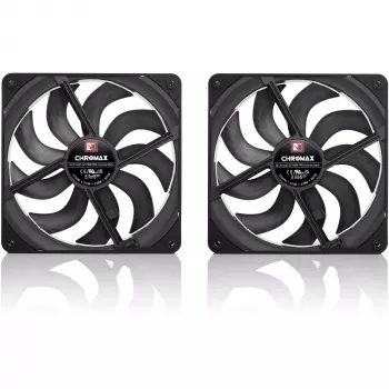 Noctua NF-A14x25 G2 PWM Sx2-PP chromax.black 140mm dviejų ventiliatorių rinkinys