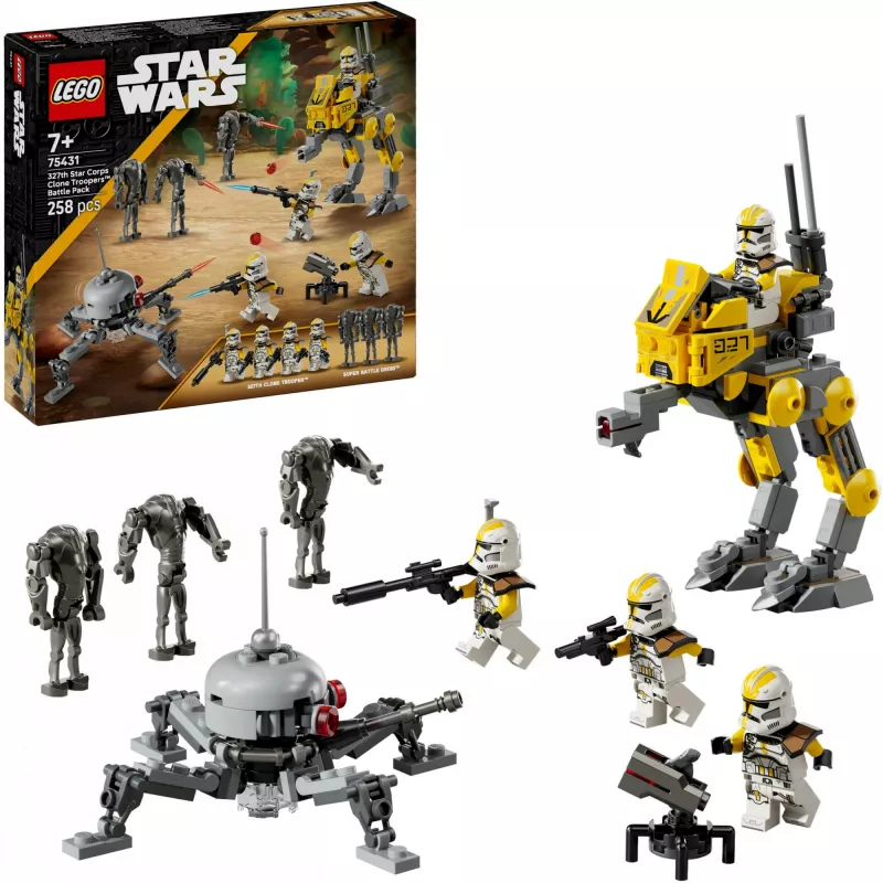 LEGO Star Wars 327th Star Corps Clone Troopers Battle 75431 – 258 dalių, 7 minifigūrėlių, nuo 7 metų