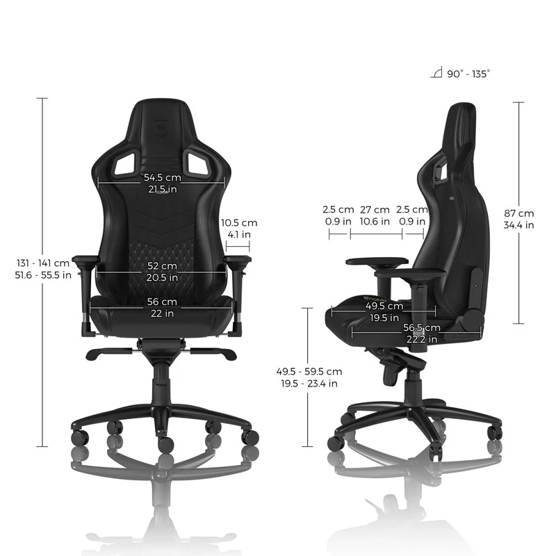 noblechairs EPIC natūrali oda žaidimų kėdė - Juoda