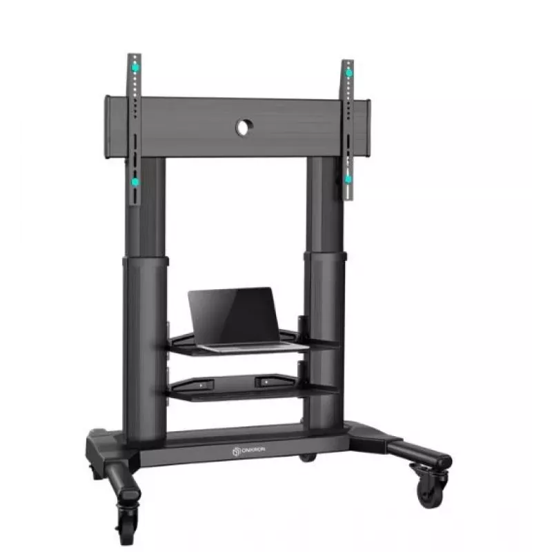 Mobilus televizoriaus stovas ONKRON TS2771-B, 40–80 colių, juodas, ant ratukų