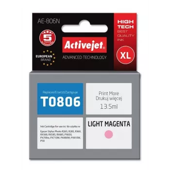 Kasetė ActiveJet AE-806N suderinama su Epson, Šviesiai purpurinė, 13,5 ml, dažų pagrindu, XL didelės išeigos