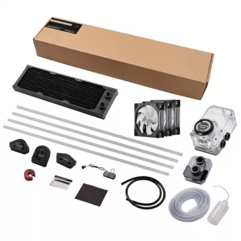 Skysčio aušinimo rinkinys Phanteks EZ-Fit 360 D30-Kit 12 cm Juodas permatomas