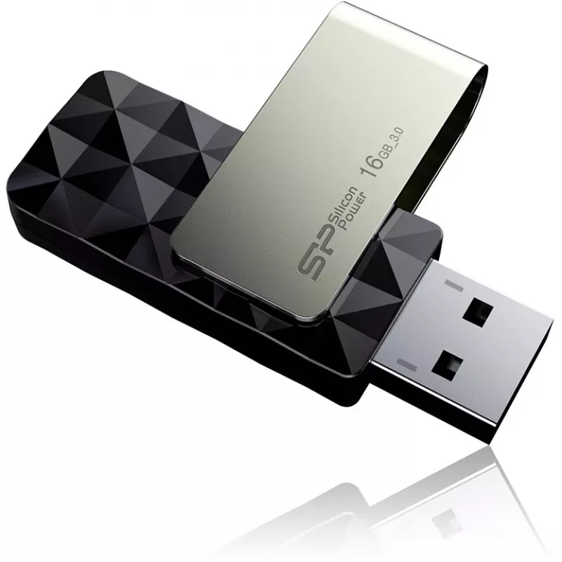 Silicon Power Blaze B30 SP016GBUF3B30V1K USB raktas, 16 GB, USB 3.0, juodas