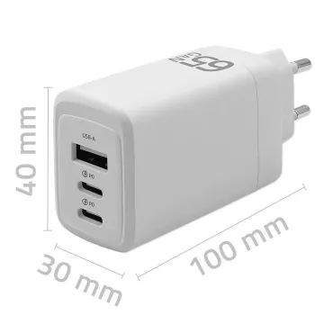 QOLTEC 51822 65W 2×USB A 2×USB‑C GaN įkroviklis
