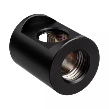 EKWB EK-Quantum Torque Splitter 3F T trišakis jungtis — žalvaris, juoda, aukštis 28 mm