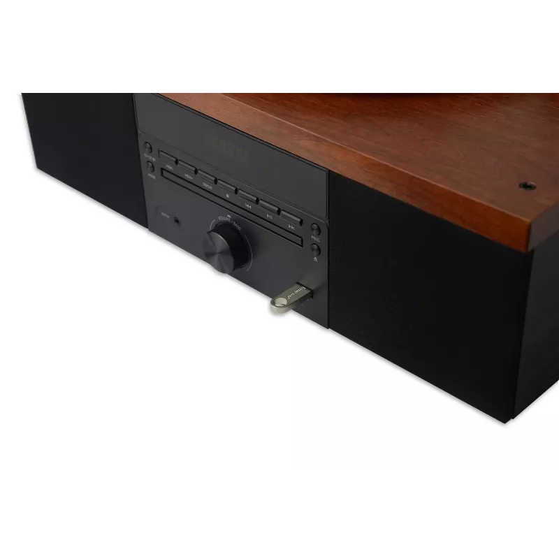 Patefonas AKAI ATT-14BT su Bluetooth, diržine pavara, įmontuotu fonopriešstiprintuvu, USB išėjimu