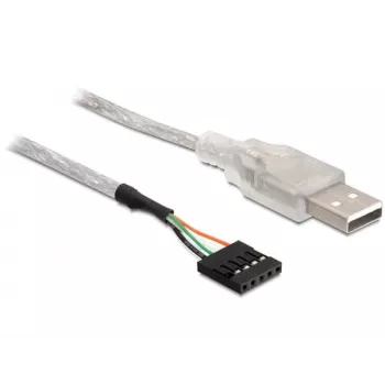 USB 2.0 A tipo kištukas į vidinę 4 kontaktų jungtį kabelis DeLOCK 83078 sidabrinis