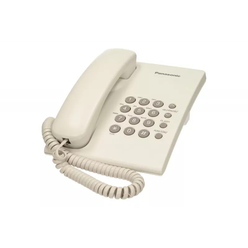 Panasonic KX-TS500PDW analoginis telefonas – 16 mygtukų, baltas, ant stalo/sienos, 100 įrašų telefonų knyga