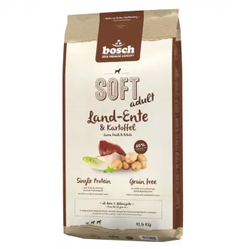 Sausas šunų maistas Bosch SOFT Adult Ūkinė antis ir bulvės 12,5 kg – be grūdų, 22% baltymų, 12,5% riebalų