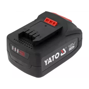 Akumuliatorius belaidžiams įrankiams YATO YT-828463 — Li‑Jon 18V 4Ah, raudonas, su įkrovos indikatoriumi