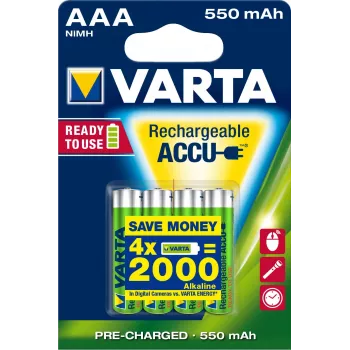 Įkraunama baterija Varta Ready2Use HR03 AAA 4 vnt.