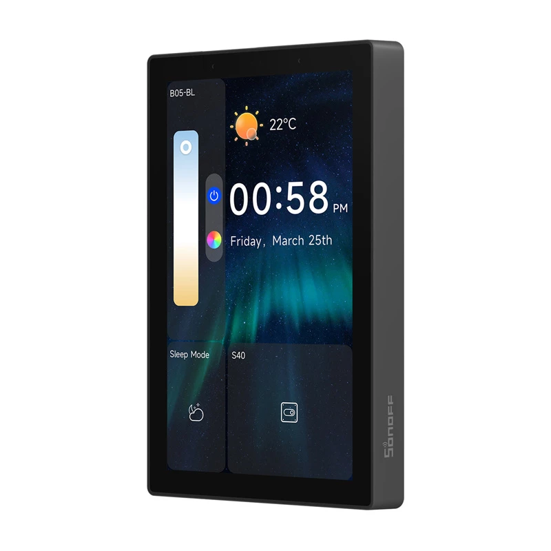 SONOFF NSPanel Pro 120 išmanusis valdymo skydelis su Matter, WiFi, Bluetooth, ZigBee (juodas)