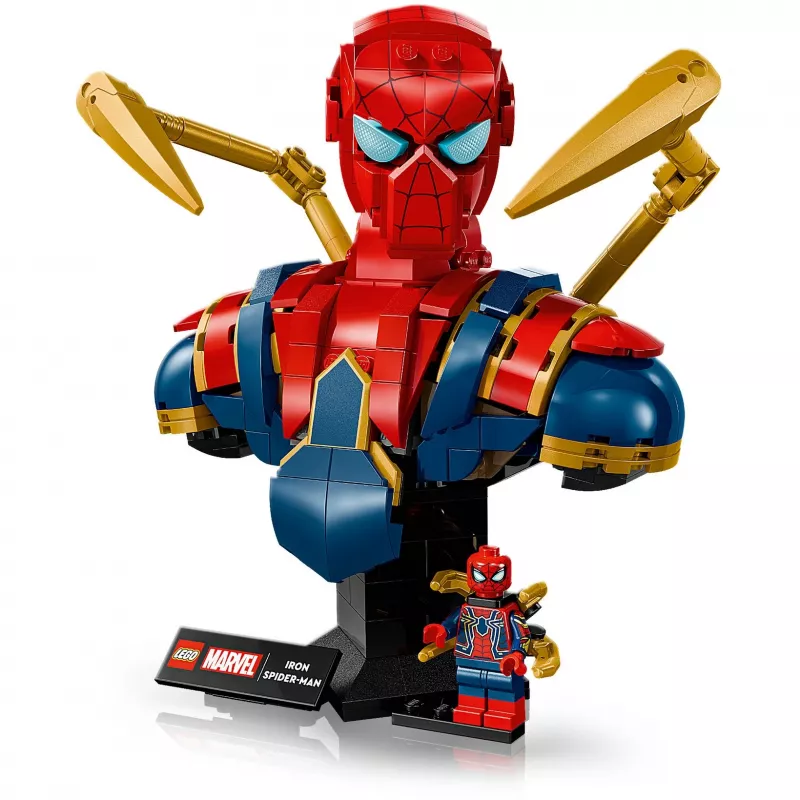 LEGO Marvel kolekcinė biustinė figūra Geležinis Žmogus-Voras 76326, 379 dalių, 18+ demonstracinis modelis, 170×200×110 mm