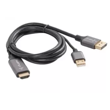 HDMI (vyriškas) į DisplayPort (vyrišką) kabelis 1 m, 4K, juodas, LANBERG