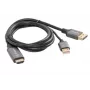 HDMI (vyriškas) į DisplayPort (vyrišką) kabelis 1 m, 4K, juodas, LANBERG
