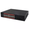 Tinklo jungiklis QOLTEC 52364 – Gigabit Ethernet PoE 16xRJ45, 2xSFP