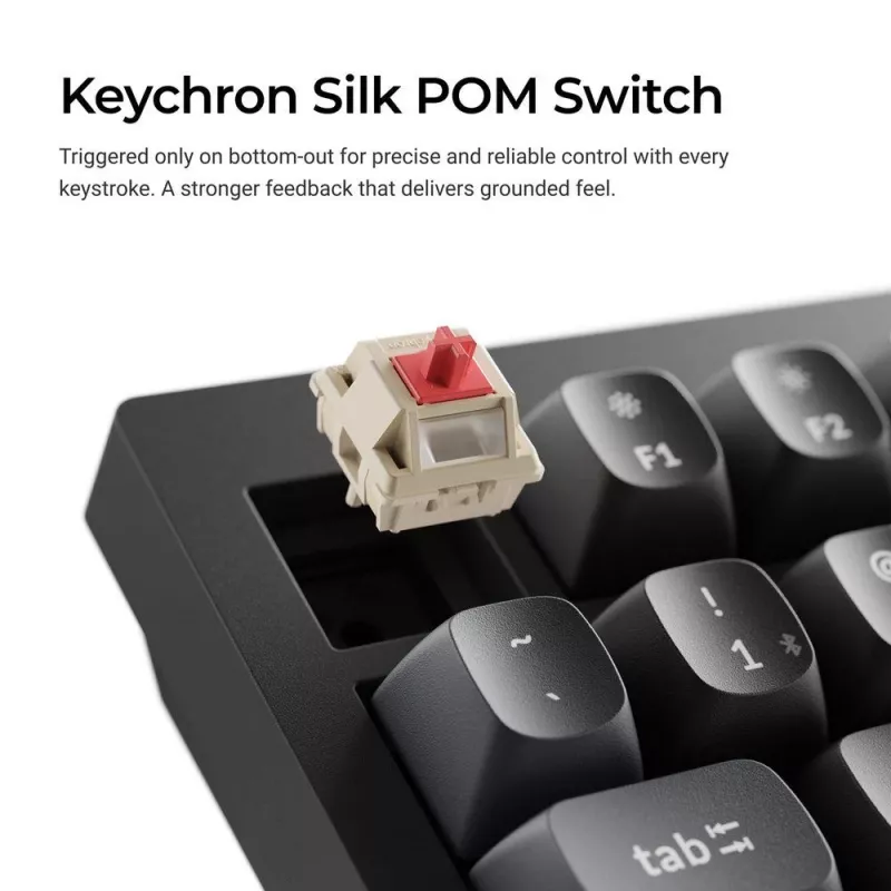 Mechaninė klaviatūra Keychron V3 Ultra 8K – laidinė ir belaidė, QWERTY išdėstymas, RGB LED, juoda
