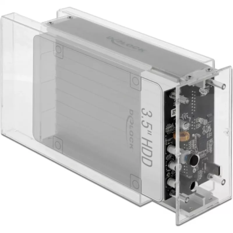 Dėklas HDD/SSD DeLOCK 42624 Skaidrus 2.5/3.5 colio