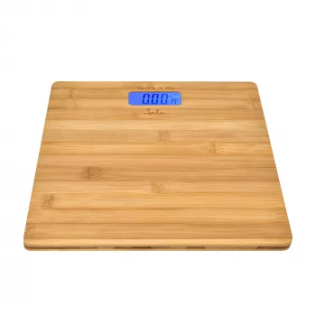 Elektrinės asmeninės svarstyklės Jata HBAS1489 – 180 kg, 100 g tikslumas, 10,2 cm LCD, bambuko platforma