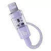Greito įkrovimo USB-C – Lightning laidas Baseus Gem 1 m 20 W violetinis, nailono pynė, 7 kontaktų Lightning