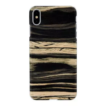 Dėklas iPhone XS Max iš medžio ir polikarbonato – White Ebony apdaila