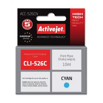 Activejet ACC-526CN rašalas (pakaitalas Canon CLI-526C; Supreme; 10 ml; žydra)