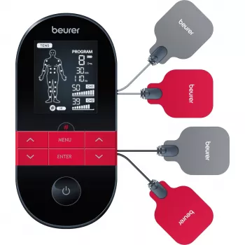 Beurer EM 59 Heat TENS/EMS elektrostimuliatorius – 64 programos, įkraunama baterija