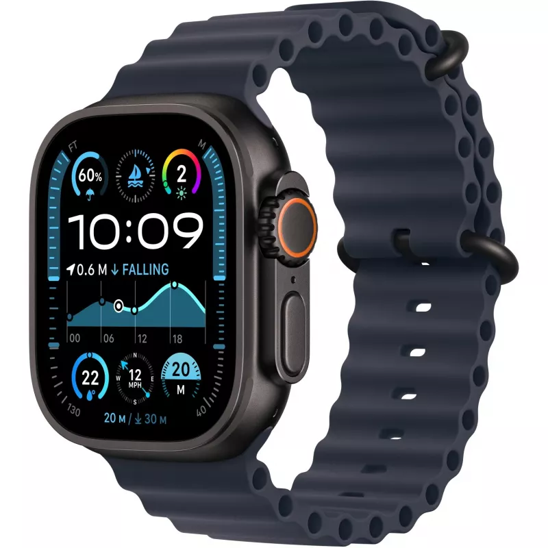 Apple 49mm Navy Ocean Band prailginimas juodas titano apdaila