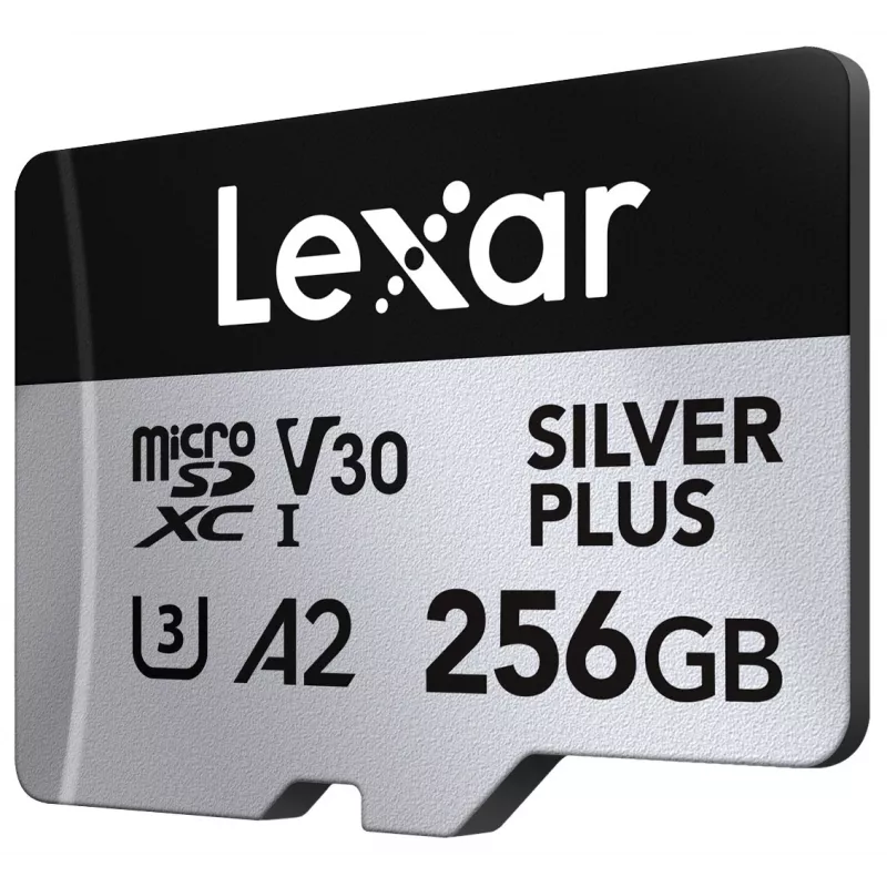 Atminties kortelė microSD 256GB C10 A2 U3 V30 205/150MB/s Silver Plus