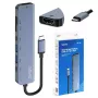 USB Type-C stotelė SAVIO AK-82 su HDMI, MicroSD, USB 3.2 Gen1, PD, 4K@30Hz, 5000 Mbit/s, juoda