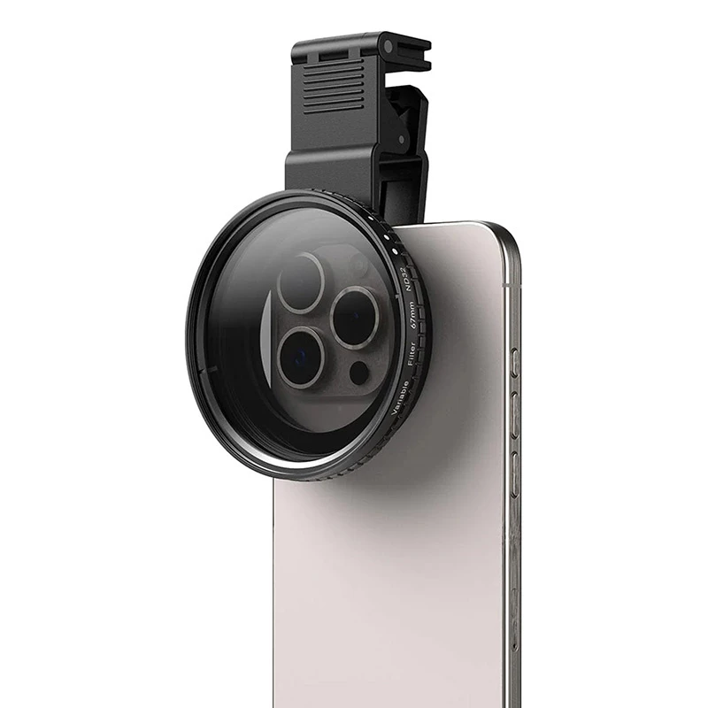 Mobilus spaustuvinis ND filtras Apexel Mobile Clamp Filter HD Glass 67mm ND400