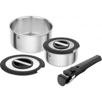 Puodų ir keptuvių rinkinys ZWILLING Unlock 5 dalių, 18/10 nerūdijantis plienas, modelis 1034435